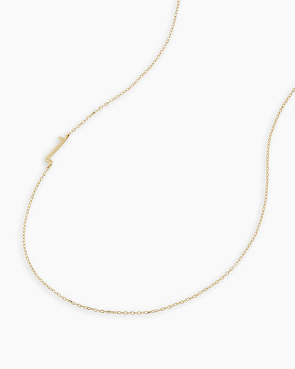 Woman wearing Alphabet Necklace || option::14K Solid Gold, Z