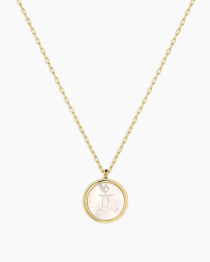 Zodiac Necklace - Scorpio, Astrology Coin Necklace, Scorpio Necklace || option::18K Gold Plated, Gemini