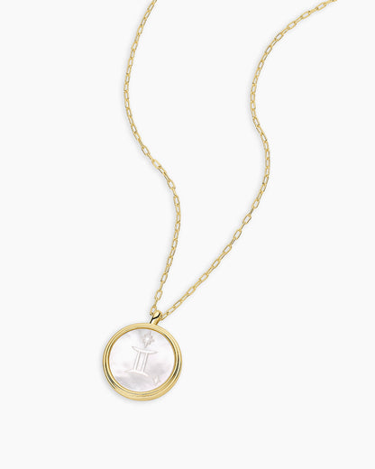 Zodiac Necklace - Scorpio, Astrology Coin Necklace, Scorpio Necklace || option::18K Gold Plated, Gemini