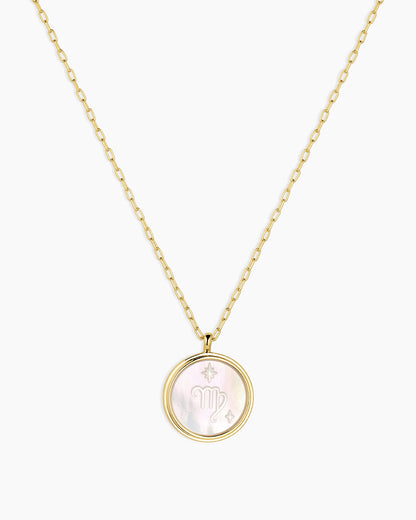 Zodiac Necklace - Scorpio, Astrology Coin Necklace, Scorpio Necklace || option::18K Gold Plated, Virgo