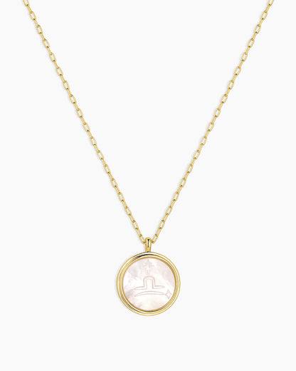 Zodiac Necklace - Scorpio, Astrology Coin Necklace, Scorpio Necklace || option::18K Gold Plated, Libra