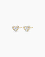 Diamond Pave Heart Stud || option::14K Solid Gold