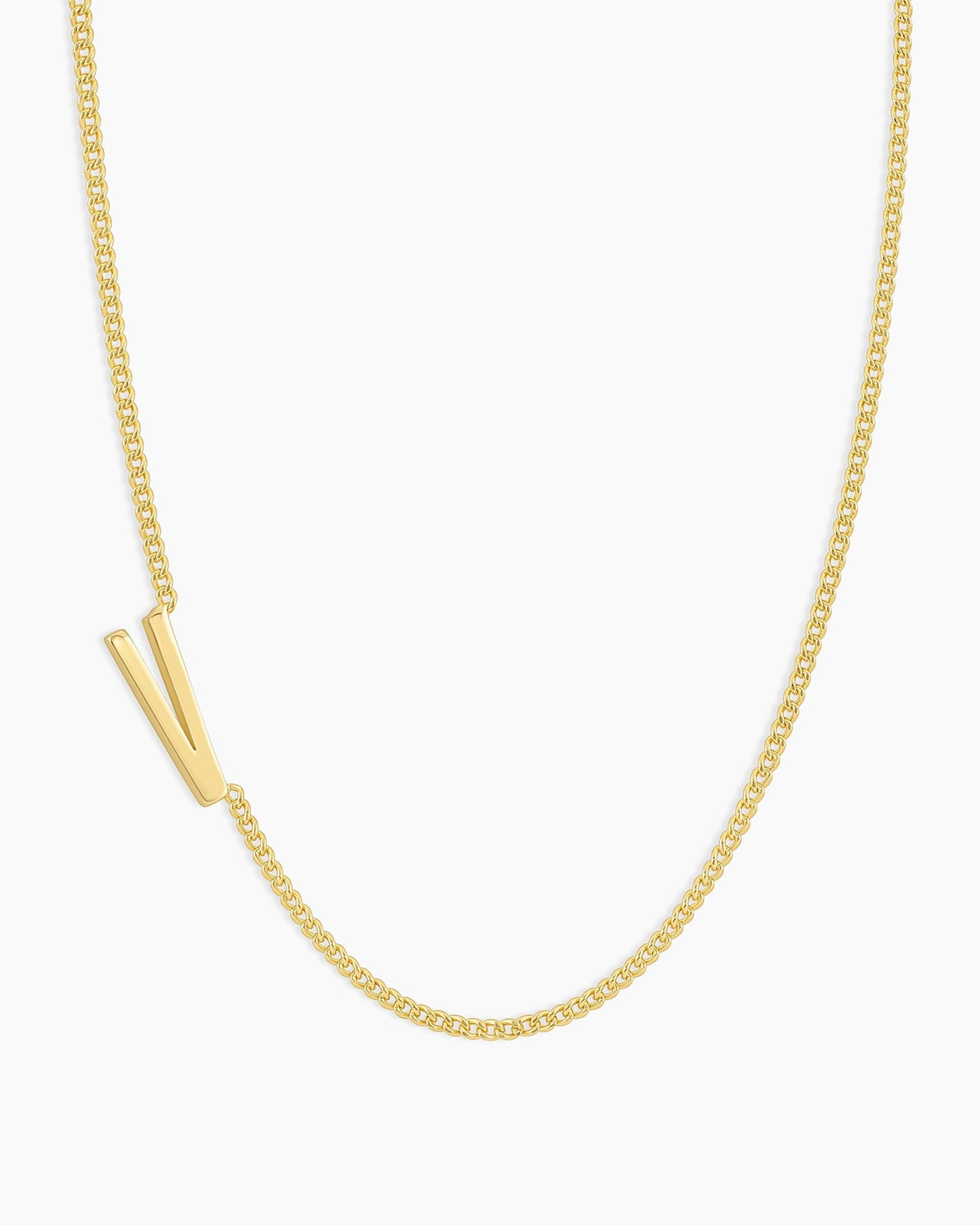 Wilder Alphabet Necklace Alphabet Necklace #V || option::18K Gold Plated, V