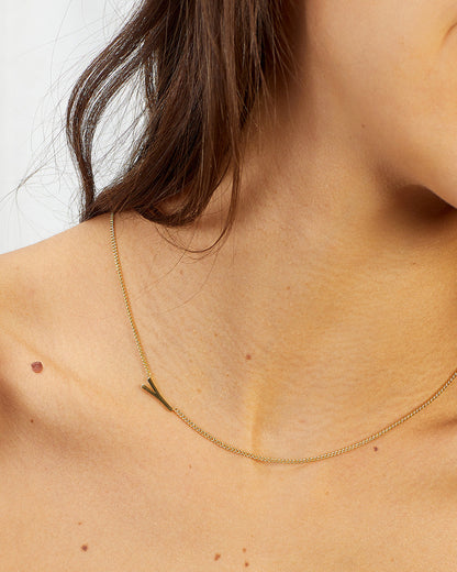 Wilder Alphabet Necklace Alphabet Necklace #Y || option::18K Gold Plated, Y