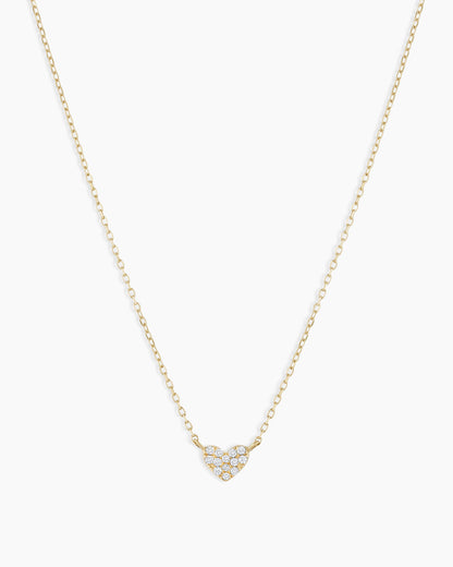 Diamond Pavé Mini Heart Necklace