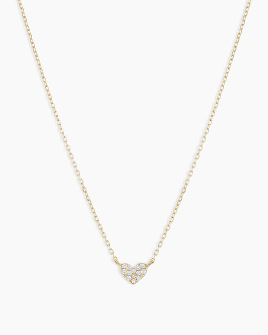 Diamond Pavé Mini Heart Necklace