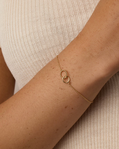 Crew Charm Bracelet link bracelet circle bracelet adjustable bracelet || option::18K Gold Plated