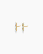 Diamond Bar Stud || option::14K Solid Gold