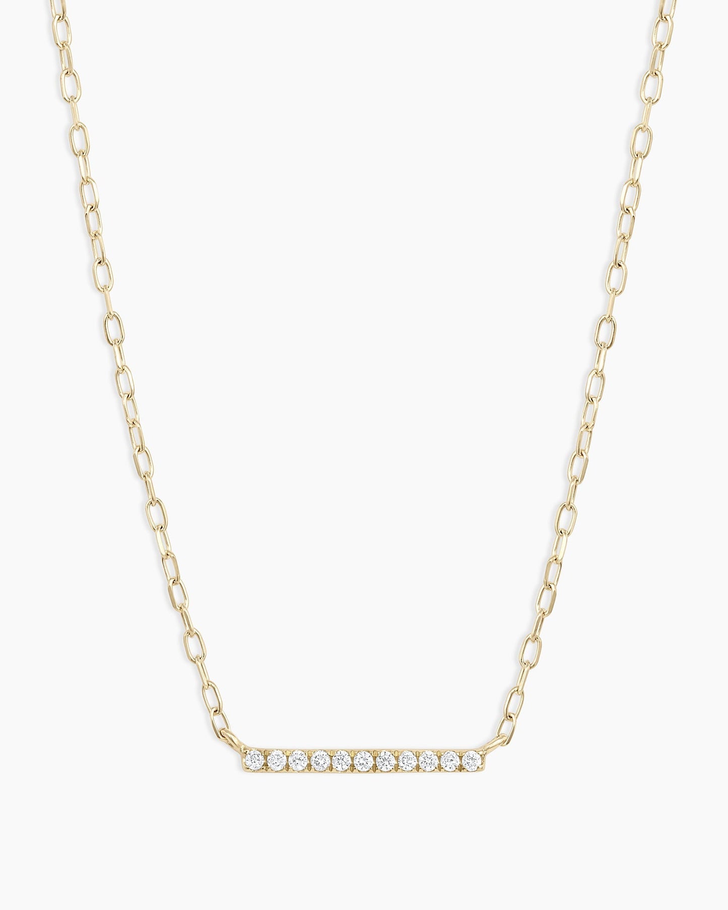 Diamond Bar Necklace || option::14K Solid Gold