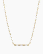Diamond Bar Necklace || option::14K Solid Gold