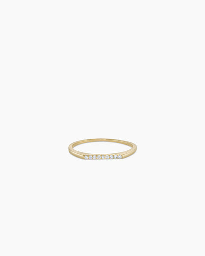 Diamond Bar Ring || option::14K Solid Gold