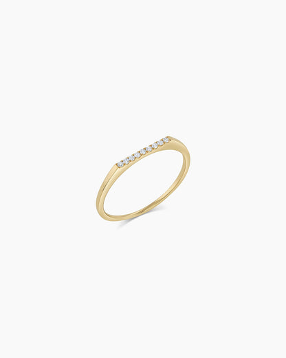 Diamond Bar Ring || option::14K Solid Gold