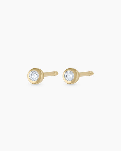 Classic Diamond Studs || option::14K Solid Gold