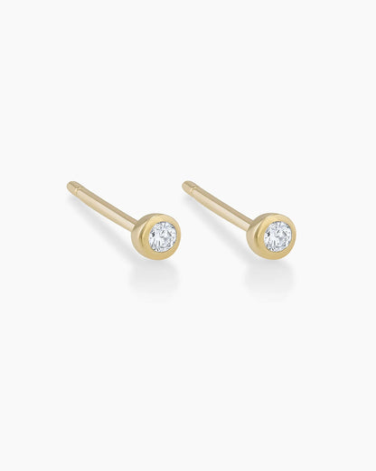 Classic Diamond Studs || option::14K Solid Gold
