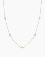 Classic Five Diamond Necklace || option::14K Solid Gold