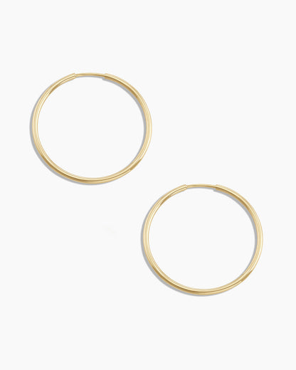 Classic Gold Hoop || option::14K Solid Gold, 22mm