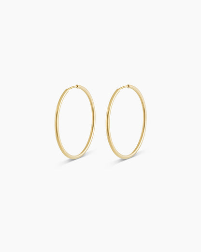 Classic Gold Hoop || option::14K Solid Gold, 22mm