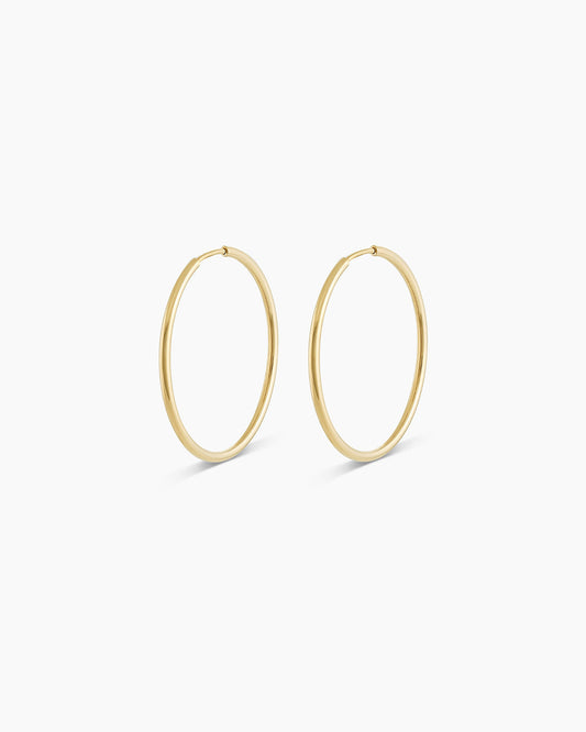 Classic Gold Hoop || option::14K Solid Gold, 22mm
