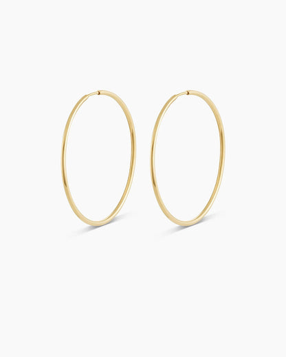 Classic Gold Hoop || option::14K Solid Gold, 30mm