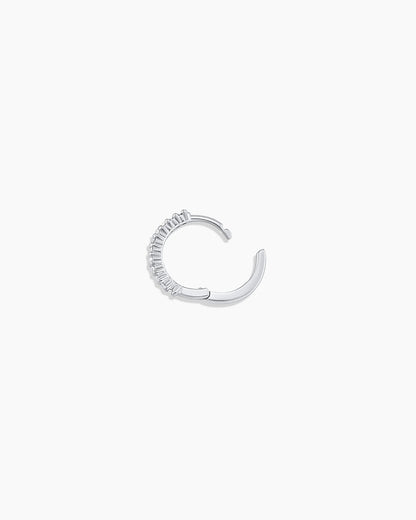 Classic Gold Huggie || option::14K Solid White Gold, 11mm
