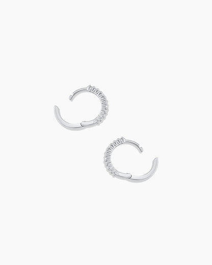 Classic Gold Huggie || option::14K Solid White Gold, 11mm