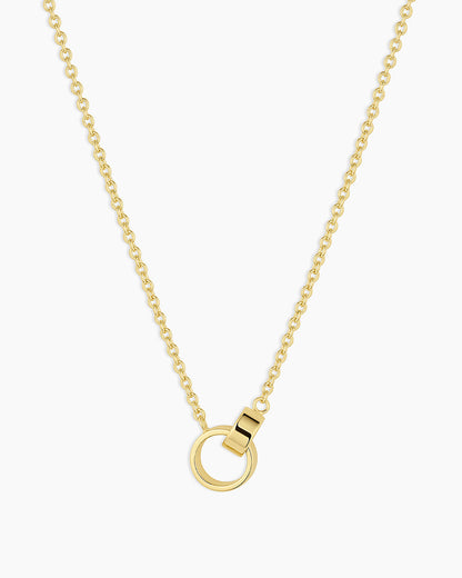 Rose Interlocking Necklace || option::18K Gold Plated