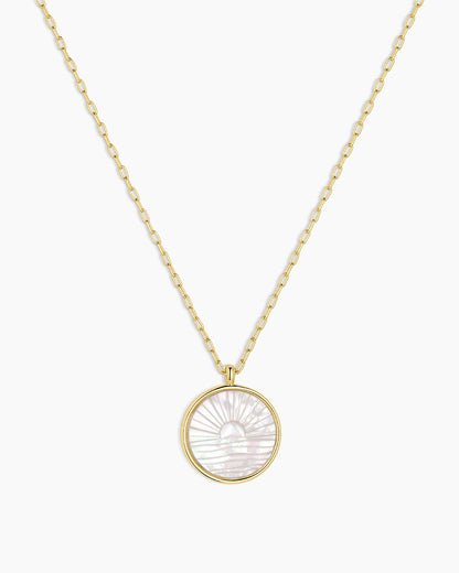 Sunset Etched Necklace || option::18K Gold Plated