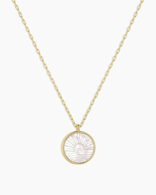 Sunset Etched Necklace || option::18K Gold Plated