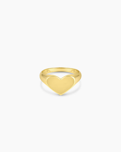 LouiseHeart Signet Ring18K Gold PlatedHeart ring || option::18K Gold Plated