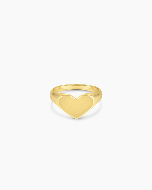 LouiseHeart Signet Ring18K Gold PlatedHeart ring || option::18K Gold Plated