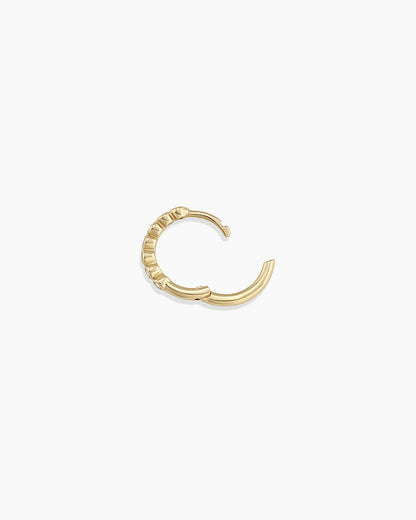 Classic Diamond Huggie || option::14K Solid Gold