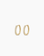 Classic Diamond Huggies || option::14K Solid Gold