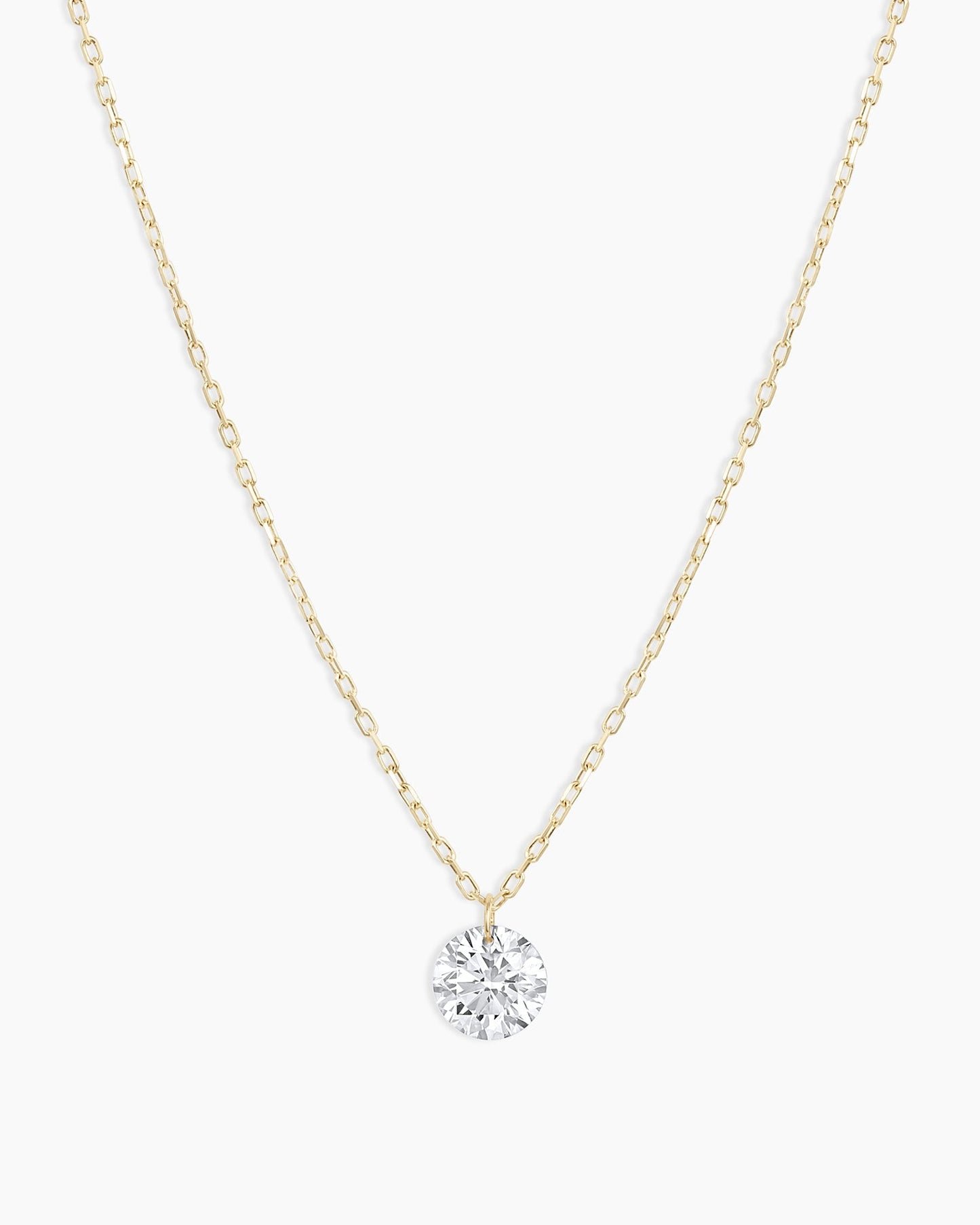 Floating Diamond Statement Necklace || option::18K Solid Gold