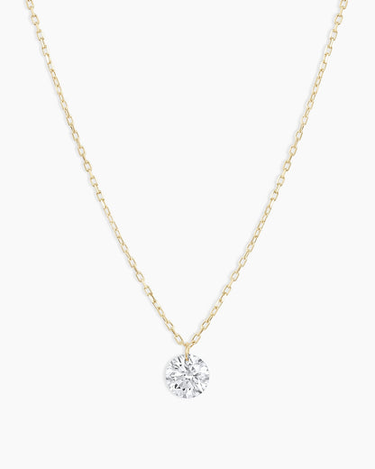 Floating Diamond Statement Necklace || option::18K Solid Gold