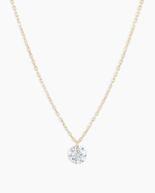 Floating Diamond Statement Necklace || option::18K Solid Gold