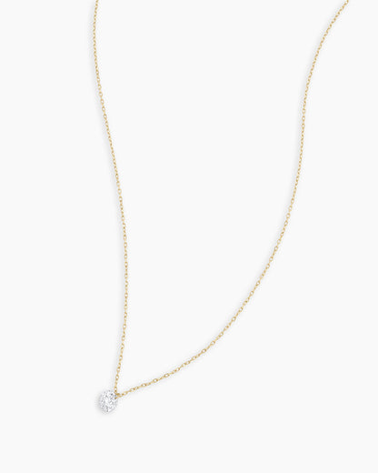 Floating Diamond Statement Necklace || option::18K Solid Gold