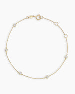 Classic Five Diamond Bracelet || option::14K Solid Gold