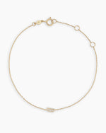 Diamond Pavé Alphabet Bracelet #D || option::14K Solid Gold, D