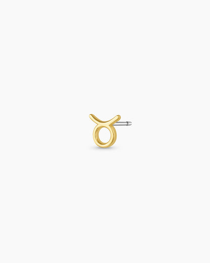 Zodiac Charm Stud - Taurus || option::18K Gold Plated, Taurus
