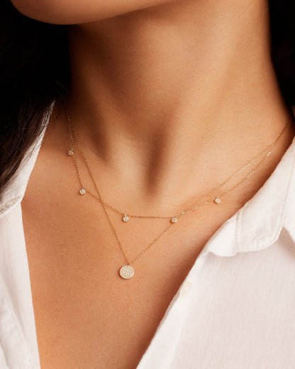 Diamond Pavé NecklaceDiamond Necklace || option::14K Solid Gold
