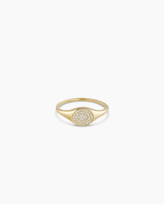 Diamond Pavé Signet Ring