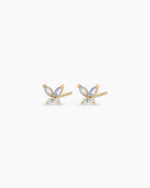 Opal Butterfly Stud Butterfly Earrings || option::14K Solid Gold