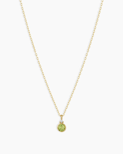 Peridot Birthstone Necklace August Birthstone Necklace || option::14K Solid Gold, Peridot - August