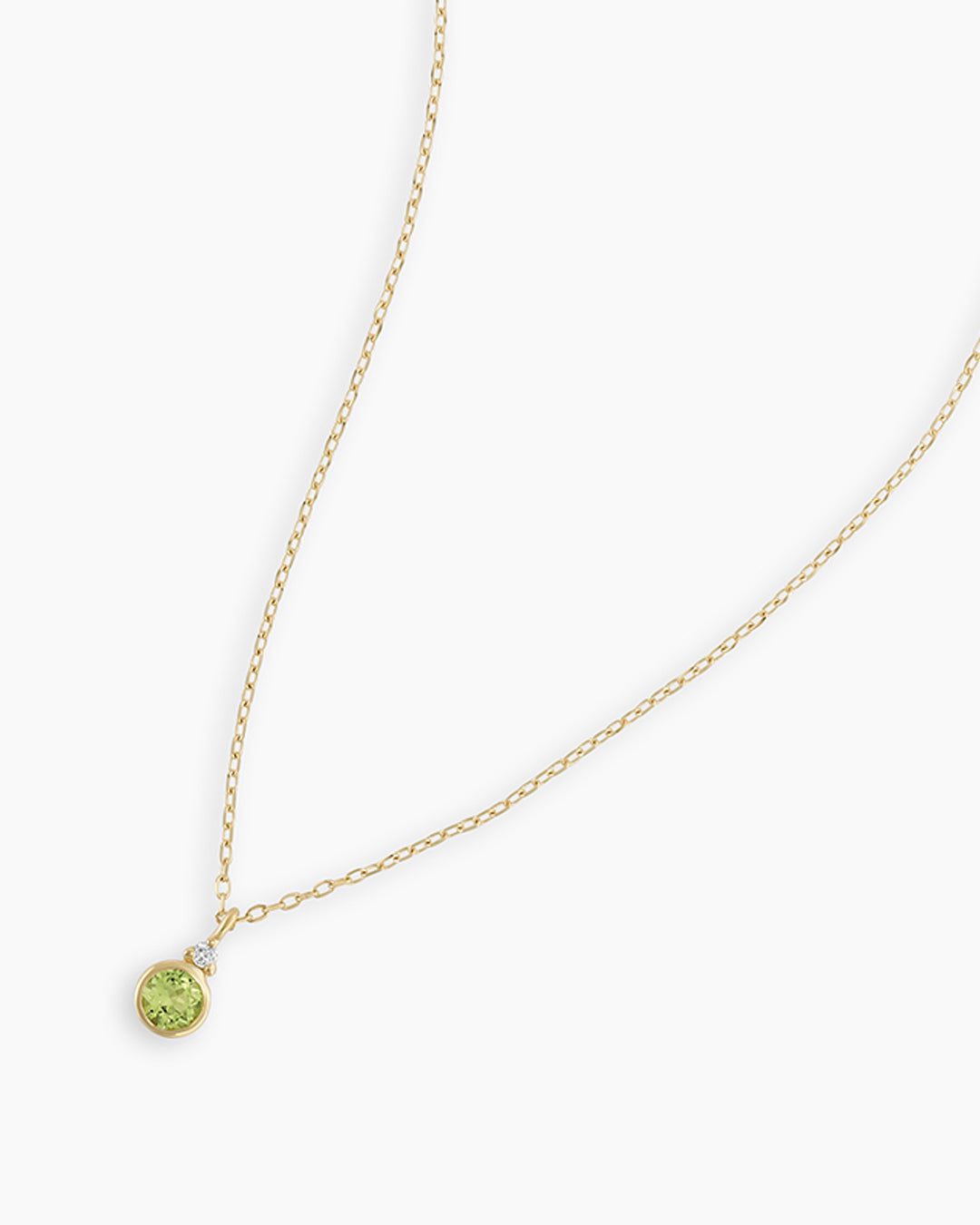 Peridot Birthstone Necklace August Birthstone Necklace || option::14K Solid Gold, Peridot - August