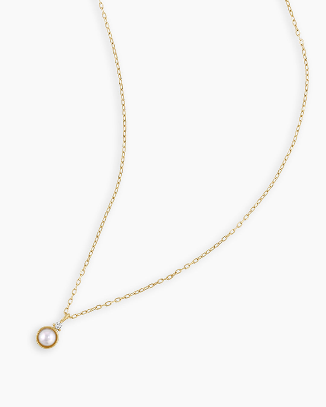 Pearl Birthstone Necklace June Birthstone Necklace || option::14K Solid Gold, Pearl - June