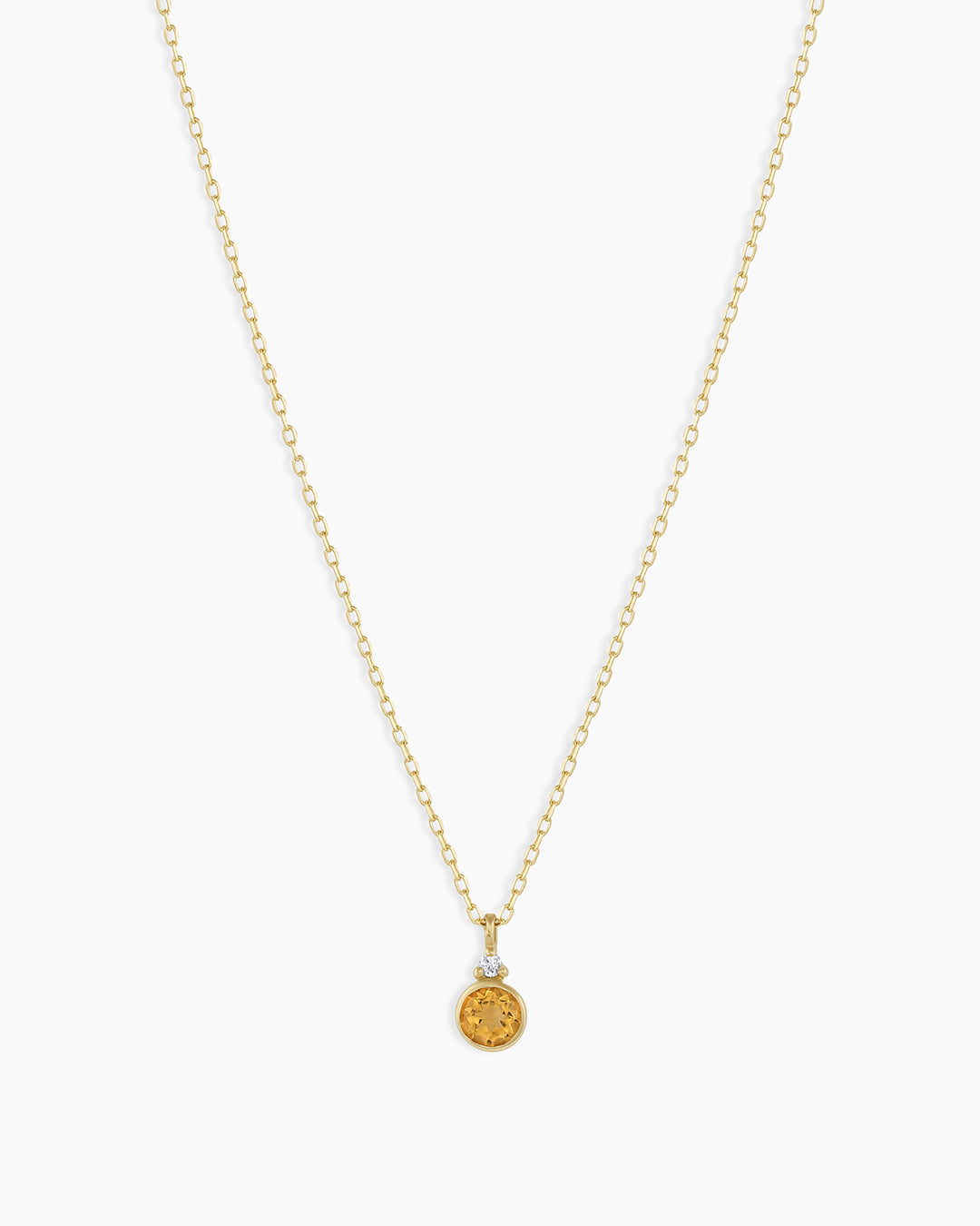 Citrine Birthstone Necklace November Birthstone Necklace || option::14K Solid Gold, Citrine - November