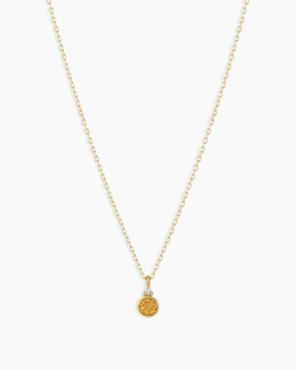 Citrine Birthstone Necklace November Birthstone Necklace || option::14K Solid Gold, Citrine - November