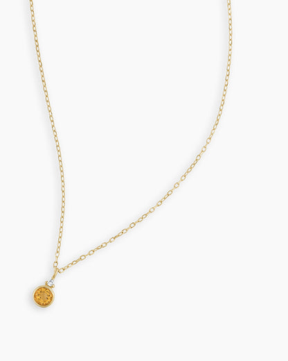 Citrine Birthstone Necklace November Birthstone Necklace || option::14K Solid Gold, Citrine - November