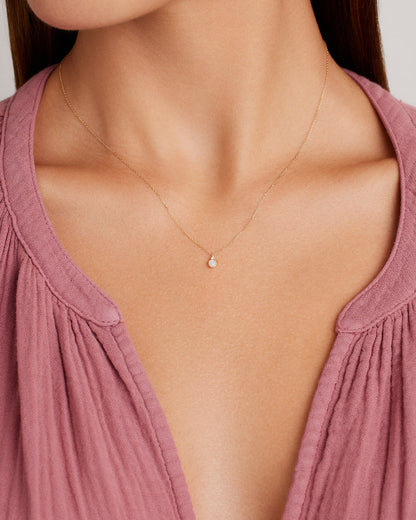 Opal Birthstone Necklace October Birthstone Necklace || option::14K Solid Gold, Opal - October