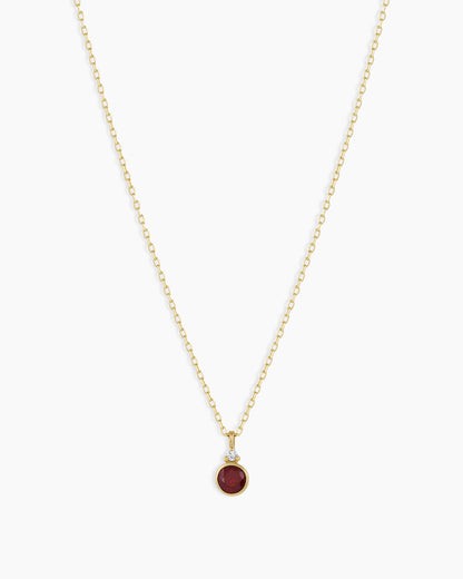 Garnet Birthstone Necklace January Birthstone Necklace || option::14K Solid Gold, Garnet - January